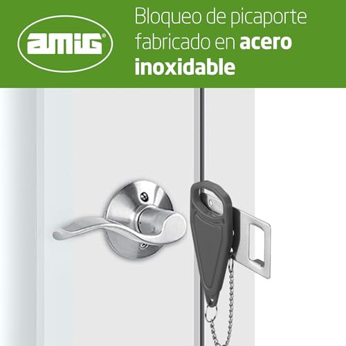 Amig - Tragbares Türschloss - Einfache lochlose Installation - Zusätzlicher Schutz für Haus, Hotel, Schlafzimmer - Sicherheitsschloss - Anti-Diebstahl-Fallenriegel