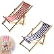 2 Stück Mini Liegestuhl Deko Klein,Strandkorb Deko,Hölzerner Mini Deko Liegestuhl,Miniatur Liegestuhl,Miniatur Strand Stuhl,Kleiner Strandstuhl Für DIY,Strand-Mikrolandschaft Deko(BlauRot)