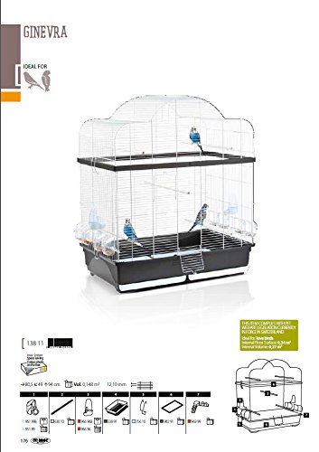 Amazon | イタリア【IMAC】鳥かご・ケージ ジネブラ グレージュ サイズ