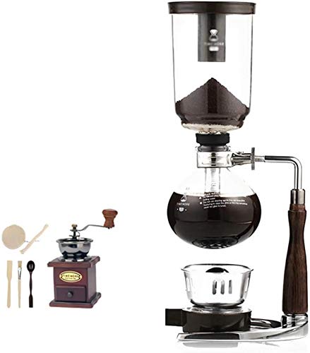 Fortgeschrittene manuelle Kaffeemühle - Siphon-Kaffeemaschinenset Siphon 3/5 Tassen, Siphon-Topf Geschenkbox Vakuum-Kaffeemaschinen (Größe: 16 *