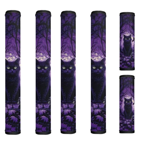 Image of Halloween Fridge Door Handle Covers Set of 6 Refrigerator,Microwave, Oven Door Handle Covers Anti-Static Stain Adjustable Appliance Handle Covers Kitchen Accessories