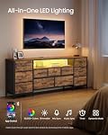 SONGMICS BELLAH Collection - TV Stand pour les téléviseurs Jusqu'à 70 Pochettes, commode pour chambre, salon, coffre de tiroirs, acier, 11 Tiroirs et plateau, industriel, brun rustique ULGS043K101S