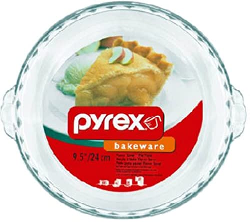 Pyrex Bakeware 9.5" Clear Scalloped Glass Pie Plate - Made in USA