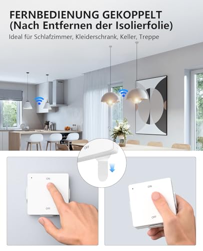 Funksender-Schalter Funk Lichtschalter 230 V, Funkschalter mit vorgelagertem RF-Sender Reichweite von 100 Metern, 433 Mhz Wireless Light Switch einfache Installation für Lampen