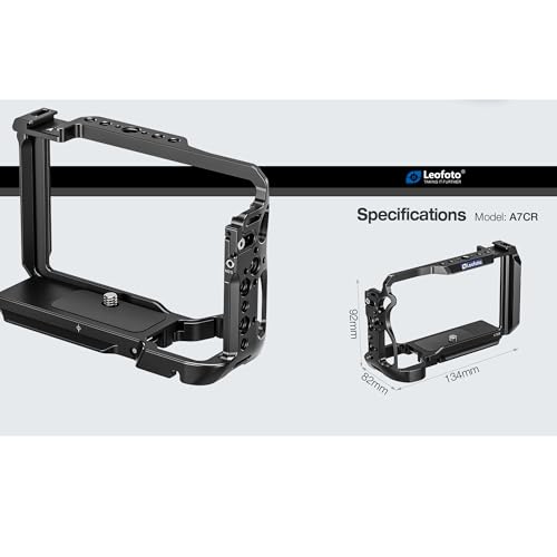 Image of Leofoto A7CR Camera Video Cage for Sony A7C II / A7CR /A7C,Aluminum Alloy Camera Cage w Anti-Twist Design,Compatible with Arca,Multiple 1 /4 inch-20 & 3 /8 inch-16 ARRI Accessory for Microphones, Monitors, etc