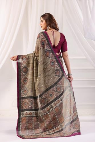 Image of TAMAIRA FASHION Mulmul Pure Cotton Saree For Woman |Office Wear Daily Wear Sarees For Women Without Blouse Piece(Available in 10 Colours)
