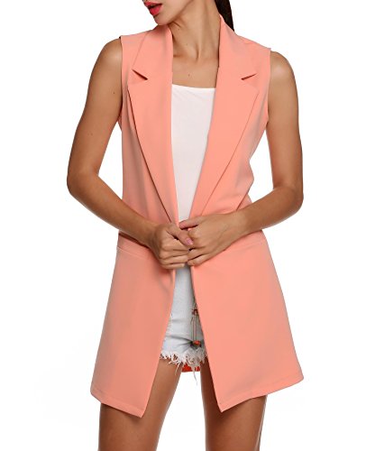 Meaneor Cardigan Donna Gilet Lungo con collo a