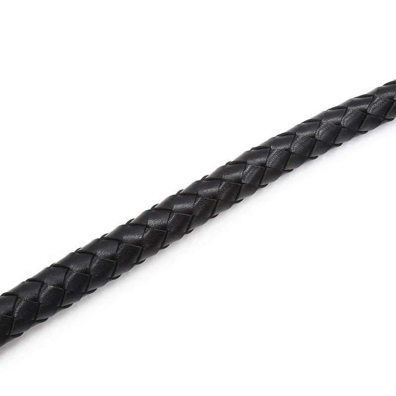 Frustino Cavallo Flogger for frustino da Equitazione con Testa di Nappa Intrecciata in Pelle Frusta Cavallo 71 cm