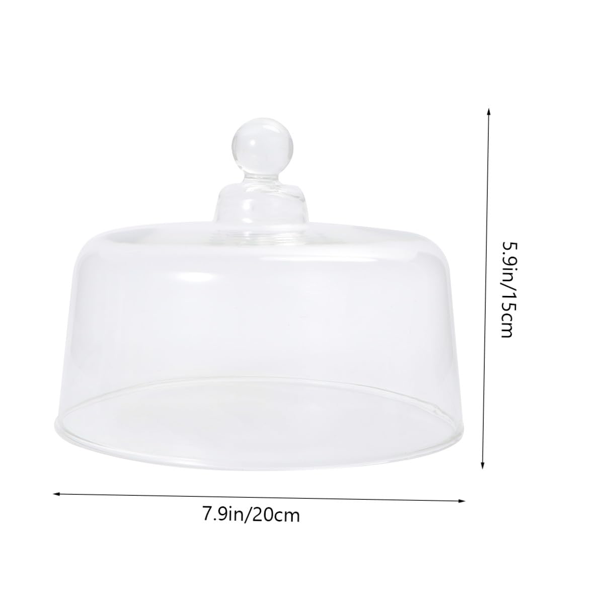 SOIMISS Cloche en Verre 1 Pièce Transparente pour Desserts et Cupcakes