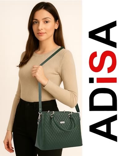 Image of ADISA quilted handbag shoulder bag for women and girls with detachable sling belt (AD4077)