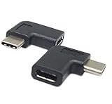 Type C USB 3.1 Adapter,Right & Left Angled 90 Degree USB-C USB 3.1 Type-C Male to Female Extension Adapter SinLoon for Laptop & Tablet & Mobile Phone,Surface Pro, Lenovo Yoga PC,MacBook Pro Air（Usb-c,