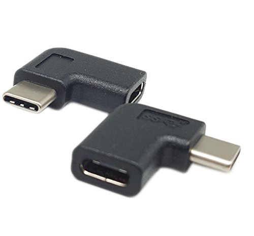 SinLoon Type C USB 3.1 Adapter,Right & Left Angled 90 Degree USB-C USB 3.1 Type-C Male to Female Extension Adapter for Laptop & Tablet & Mobile Phone（USB-C