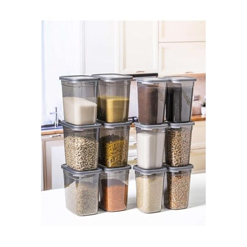 Image of HomeWiz Airtight Kitchen Storage Box 1100ml Pack of 6 | Food Grade BPA-Free Kitchen Jars | Storage & Containers Set | Container Set For Pulses | Unbreakable Plastic Container Set |Multipurpose Storage