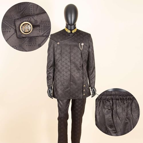 African Suits for Men Slim Fit Formal Blazer Pants 2 Piece Set Designed Wedding Dashiki Outfits3