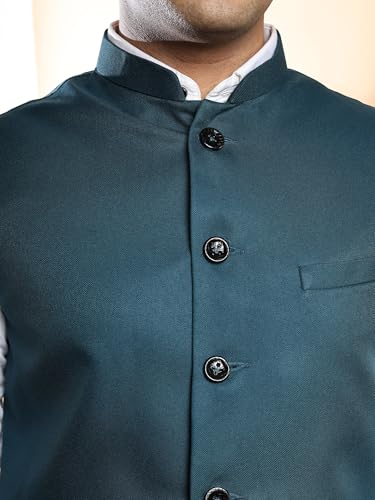 Image of Ethluxis Men's Designer Solid Nehru Jacket /Waist Coat /Bandhgala