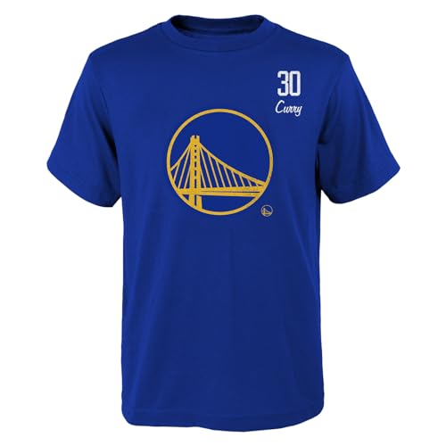 Camiseta de la NBA Golden State Warriors Stephen Curry Distressed Player, azul, XL
