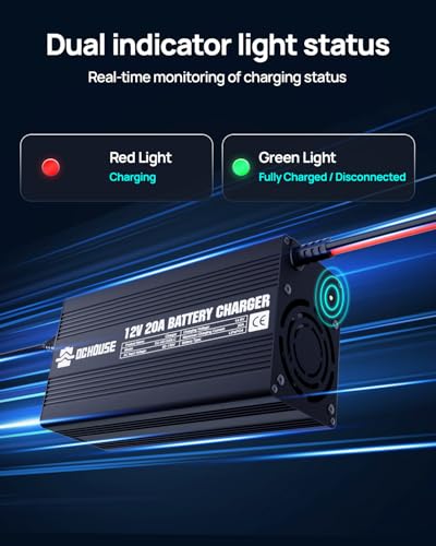 Image of 12V 20A Lithium Battery Charger AC to DC Input with Quick Battery Connector