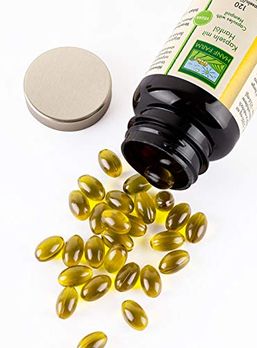 Hanföl Kapseln, Nahrungsergänzungsmittel mit veganer Omega-3-Quelle zur Aufrechterhaltung eines normalen Cholesterinspiegels (120 Kapseln)