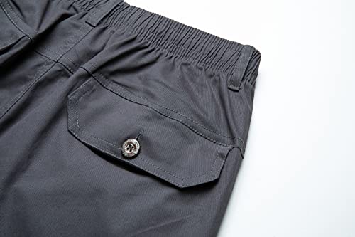 Aifarld Mens Cargo Pants Elastic Waist Pants Sport Jogger Long Trousers For Hiking Fishing Running Workout Grey thumb #6