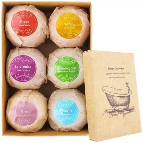 Coffret cadeau de 6 bombes de bain pétillantes faites à la main, bombe de spa bio et naturelle, bombe de bain à bulles pour femmes, hommes et enfants