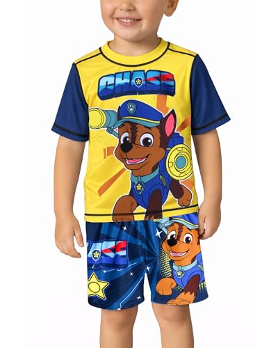 Image of Nickelodeon Paw Patrol TMNT Boys Rash Guard Set UPF 50 Swim Shirts & Trunks