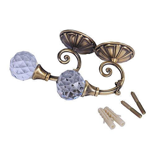 Cortina de vidro de cristal metálico Yosoo, suporte de gancho para pendurar para janela de parede, u