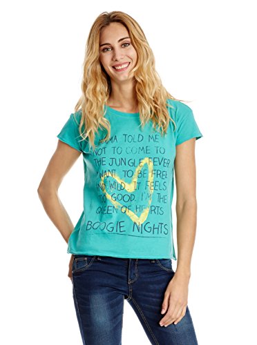 T-Shirt Turquoise Boogie M-L : Vêtement Casual et Top Été Confortable