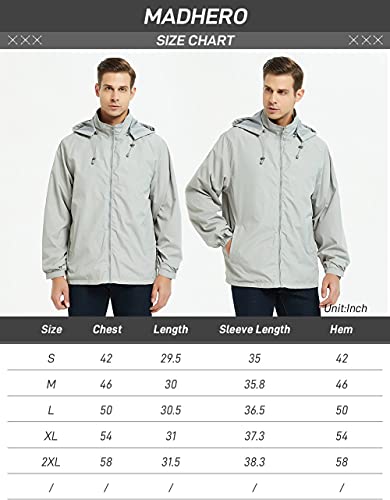 Madhero N09261LV-L Mens Lightweight Windbreaker Waterproof Rain Jacket thumb #5