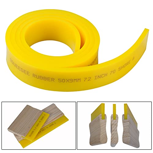 Silk Screen Printing Squeegee Blade Screen Printing Squeegee Rubber 50Mm X 9Mm X 6Ft（ 72"） (70Duro) #TOP1