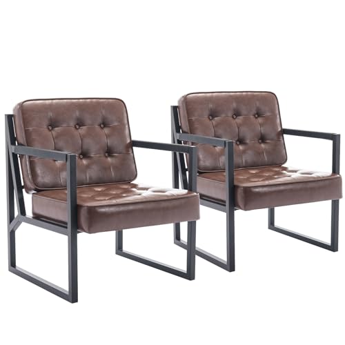 Sillón Plegable Cuero Marrón miniatura 1