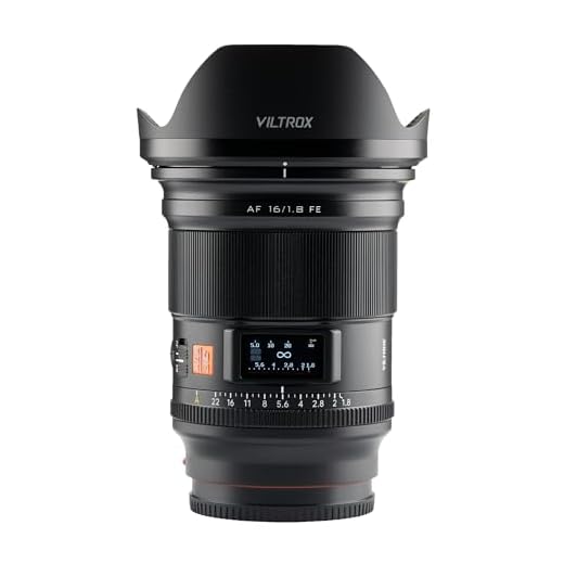 VILTROX Lente de quadro completo AF 16 mm f/1.8 FE para Sony E, lente de foco automático com tela LCD integrada, grande abertura para Sony E-Mount a7
