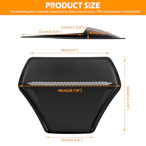 Image of Hood Vents for Cars,Universal Hood Scoop,Universal Engine Hood Air Vent for Trucks,Suit for Dodge Ram 1500 2500 3500Chevy Silverado, F-150, F-250, F-350, Colorado