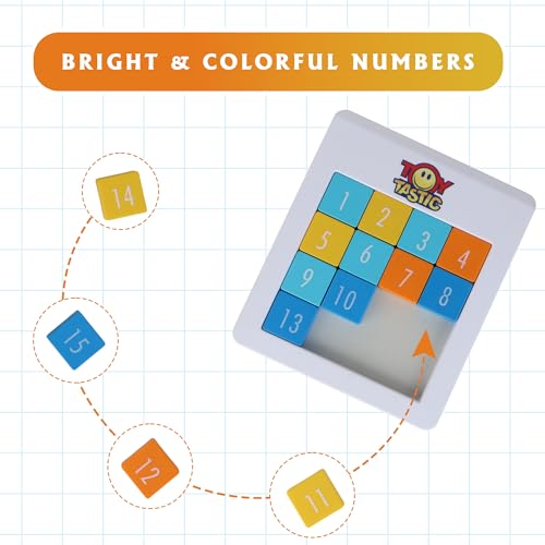 Image of ToyTastic Number Sliding Magnetic Puzzle 4x4 | Toys for 5-10 Years Old Boys & Girls | 15-Blocks Brain Teaser Puzzle Game for Kids | Educational, Learning, Activity Toy for Return & Birthday Gifts
