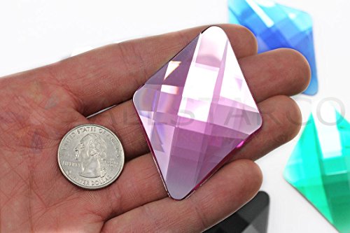 Allstarco 67x48mm Flat Back Extra Large Diamond Cosplay Gems Acrylic Big Rhinestones Plastic Jewels For Crafts Embelishments