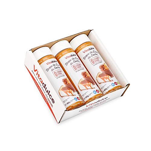 Sirope de dulce de leche sin azúcares añadidos, Topping de dulce de leche, Sirope bajo en calorÃas 400 gr. Pack de 3 unidades - Vitadulce - Imagen 3