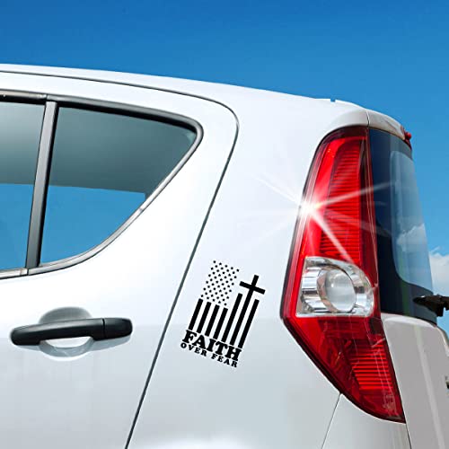 Jbling Us Flag Decal Faith Over Fear With A Cross #TOP4