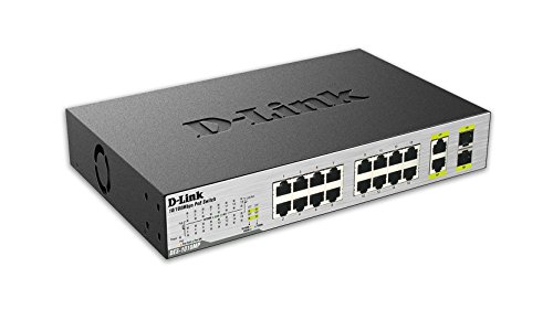 One-Day Sale: Up to 40% Off D-Link PoE Switch, 16 18 Port Ethernet Unmanaged w/ 2 1000BASE-T/SFP Gigabit Combo Port Desktop or Rackmount 10/100 246.4W PoE Budget (DES-1018MP)