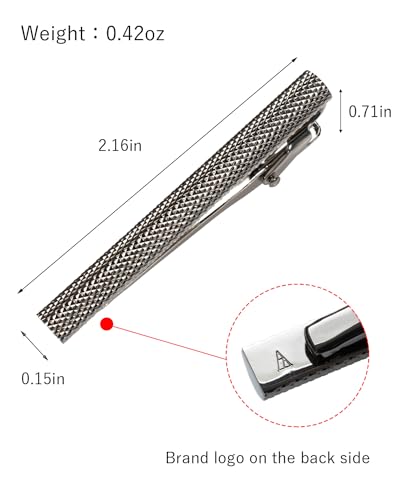 [TAVARAT] Tie Clip Tie Clips for Men Knurling Black Silver Tie Bar Tie Pin Tps-0954