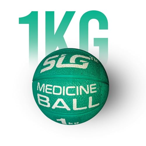 Image of SLG Rubber Medicine /Exercise Ball -Upper & Lower Body Exercises |Fitness Ball for Strength, Balance & Core Workouts| Material:Rubber(Green, 1 kg) (Pack of 2)