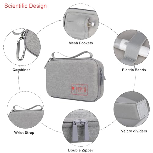 Image of Elonbo Diabetic Supplies Travel Case, Glucose Meter Portable Storage Bag, Diabetic Care Kits Organizer Holder, Diabetic Supply Carrying Case for Glucose Meter Insulin Pen Blood Sugar Test Strips,Grey
