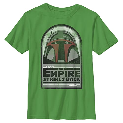 STAR WARS Boy's The Empire Strikes Back Boba Fett Helmet T-Shirt