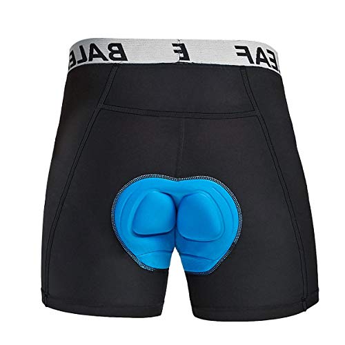 Baleaf Men’s Cycling Shorts, Cycling Innerwear, Sculpted Gel Pad, Bike Shorts for Hybrid Biking, Road Biking, Mountain Biking, Shock Absorption, Pain Reduction, Stretchy, Sweat-Absorbent, Quick-Drying, Antibacterial, Odor-Resistant, Cycling Wear