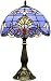 Produktbild Tiffany Lampe W12H18 Zoll Blau Lila Barock Stil Glasmalerei Lavendel Schatten Antike Tischlampe Sockel Schreibtisch Leselicht Liebhaber Wohnzimmer Schlafzimmer Bar Kunsthandwerk Geschenke Blivuself