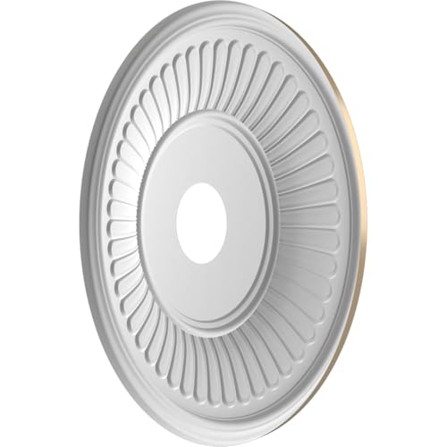 Image of 19 inchOD x 3 1 /2 inchID x 1 inchP Berkshire Thermoformed PVC Ceiling Medallion (Fits Canopies up to 8 3 /8 inch), Universal Metallic Champagne Mist