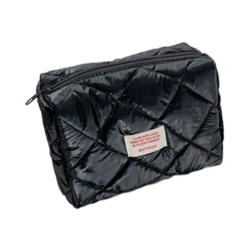 Borsa per cosmetici per trucco da donna con cerniera tote di grande capacità da toilette per viaggi Affari Pennelli essenziali Nero