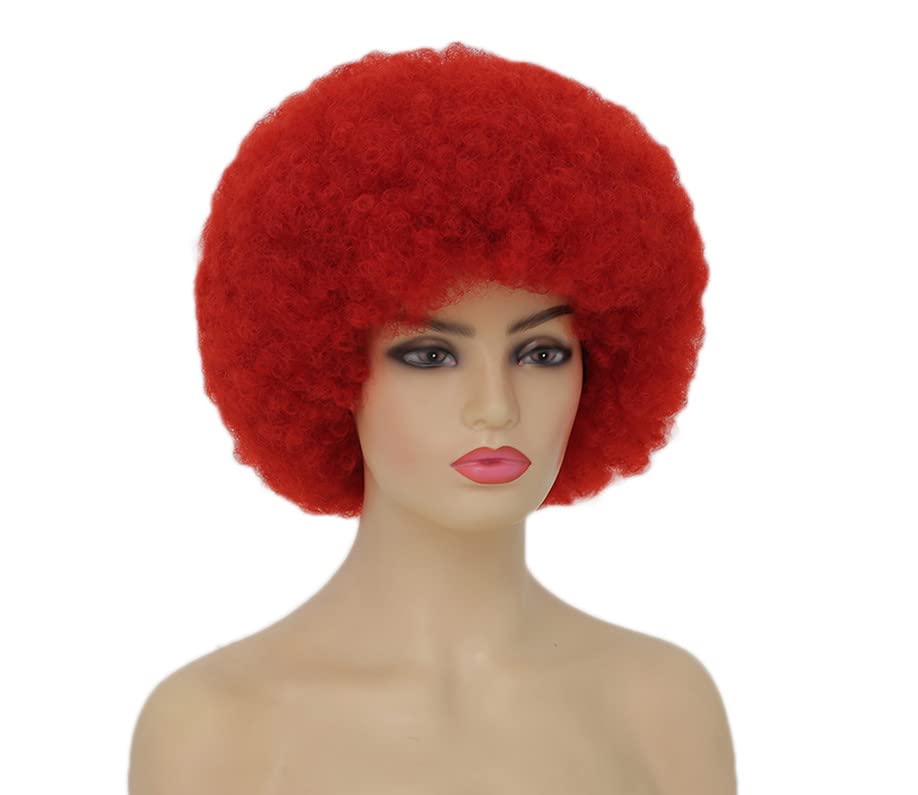Miniatura 5 de Dai Cloud Peluca afro roja para mujeres negras, peluca de disfraz de los años 70, peluca corta, rizada, esponjosa, suave, para fiestas, cosplay y
