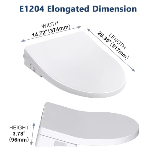 Bidet Toilet Seat, Electric Ecoseat, Elongated Smart Heated Toilet Seat with Endless Warm Water, EWATER Wand Cleaning, Wireless Remote, Self-Clean Adjustable Nozzle, Easy Installation