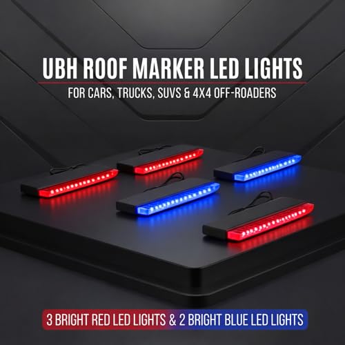 Image of UBH Roof Marker LED Lights For Cars, Trucks, Or Suv 4 X 4 Thar (UFO) (UFO Light (red and blue))