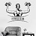 Logo fitness club Adesivi murali palestra per donna Sollevamento pesi Decorazioni per la casa Adesivo murale palestra rimovibile Art Decor Poster da parete 58x74 cm