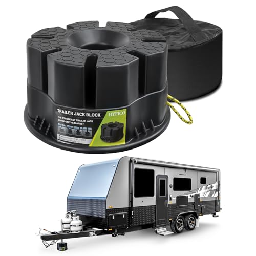 Trailer Jack Block - RV Leveling Blocks for Travel Trailers Wheels and Any Jack 20 000 lbs RV Jack Blocks with Bag Camper Universal Compatibility & Convenient Storage 1 Pack